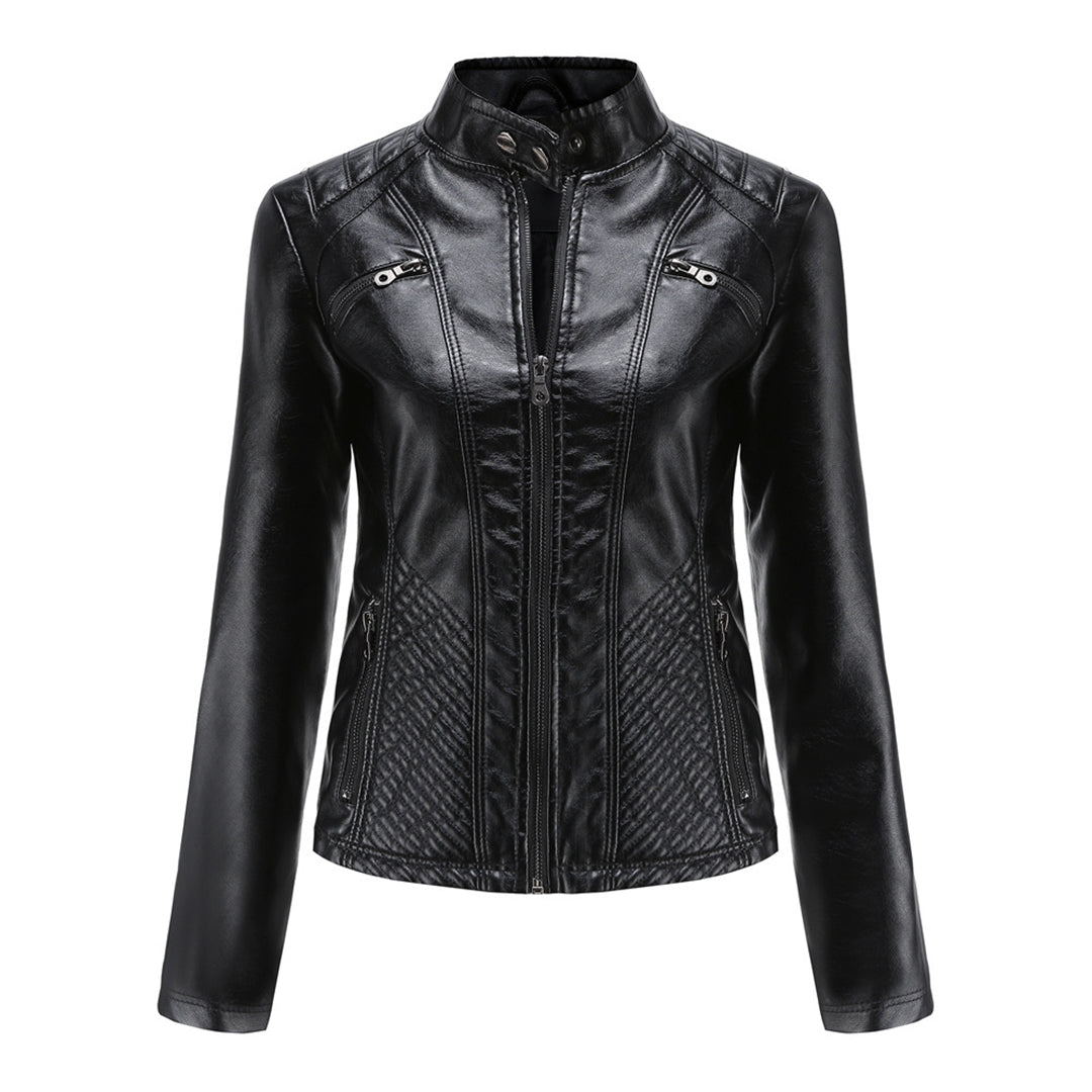 W&W Mode | Lederjacke für Damen - Modische Jacke mit Reißverschluss