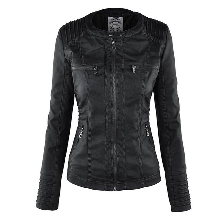 W&W Mode | Doppelgefütterte Damen Lederjacke mit Kapuze