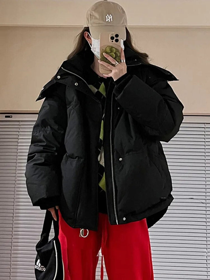 Damen Pufferjacke für Herbst und Winter mit Kapuze