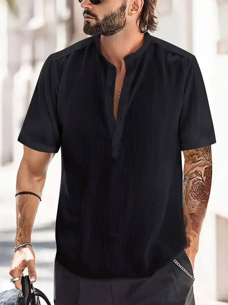 WW | Henley Shirt Mit Stehkragen Und Knopfleiste