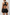 WW | Schwarzes Colorblock Reißverschluss Rücken Sport Bikini-Oberteil mit Boyshort-Set