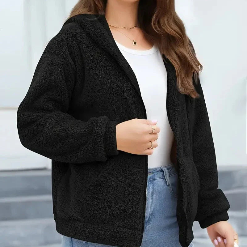 WW | Freizeit Winter Kapuzenjacke mit Reißverschluss für Frauen