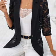 WW | Einreihiger Blazer mit Spitzen Details