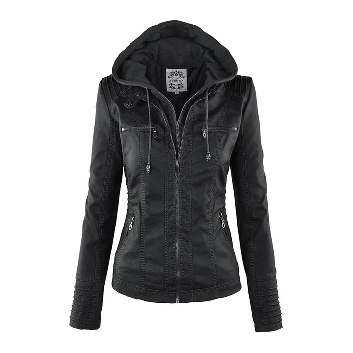 W&W Mode | Elegantes Motorradjacke Mit Kapuze Aus Hochwertigem Leder