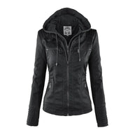 WW | Elegantes Motorradjacke Mit Kapuze Aus Hochwertigem Leder