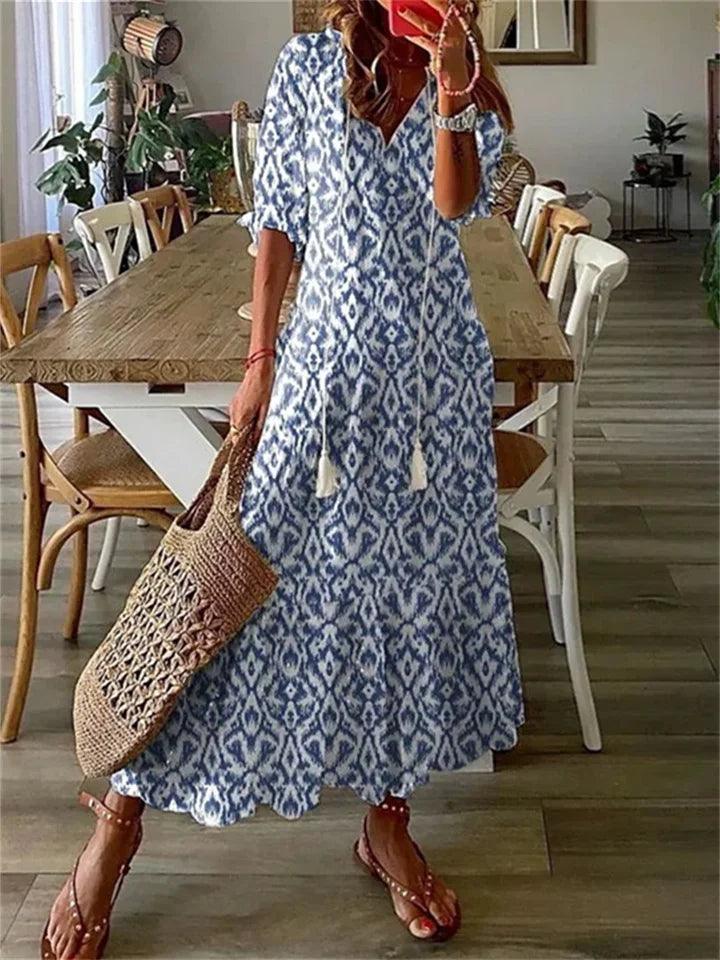 W&W Mode | Blumiges Maximal Sommerkleid Für Damen