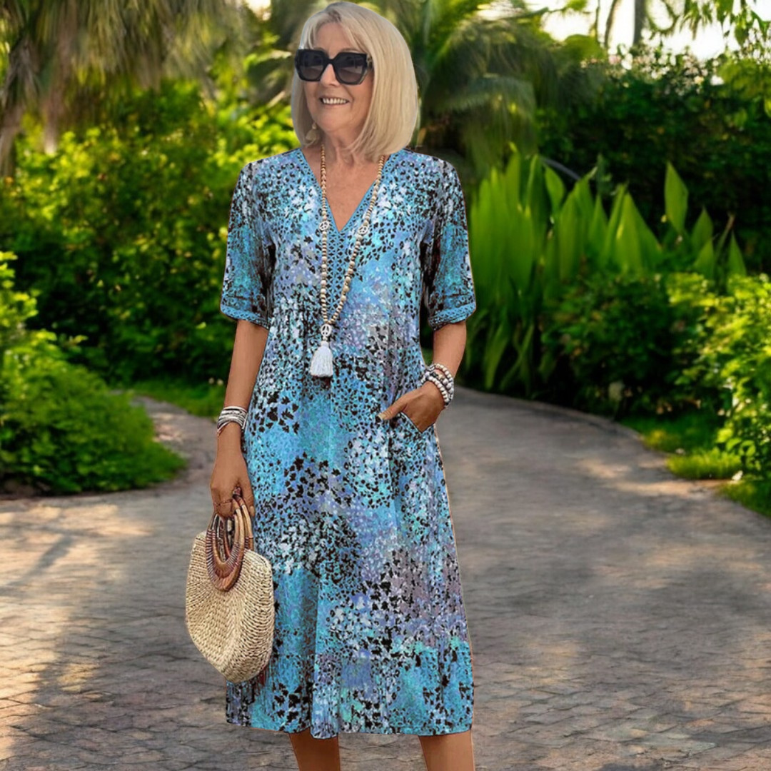 W&W Mode | Midi-Kleid mit lebhaftem Print für Damen