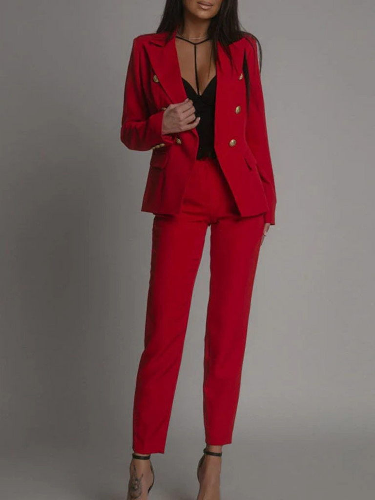 WW | Damen Taillierte Doppelreihige Blazerjacke Damenblazer
