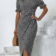 WW | Midi Blumen Sommerkleid Mit Kurzen Ärmeln