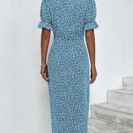 WW | Midi Blumen Sommerkleid Mit Kurzen Ärmeln