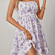 WW | Blumenkleid, Mini, Spaghettiträger, Sommerkleid, Festkleid