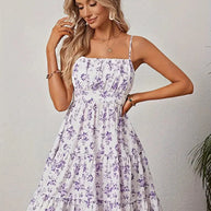 WW | Blumenkleid, Mini, Spaghettiträger, Sommerkleid, Festkleid