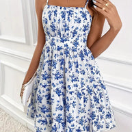 WW | Blumenkleid, Mini, Spaghettiträger, Sommerkleid, Festkleid