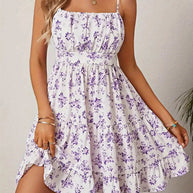 WW | Blumenkleid, Mini, Spaghettiträger, Sommerkleid, Festkleid