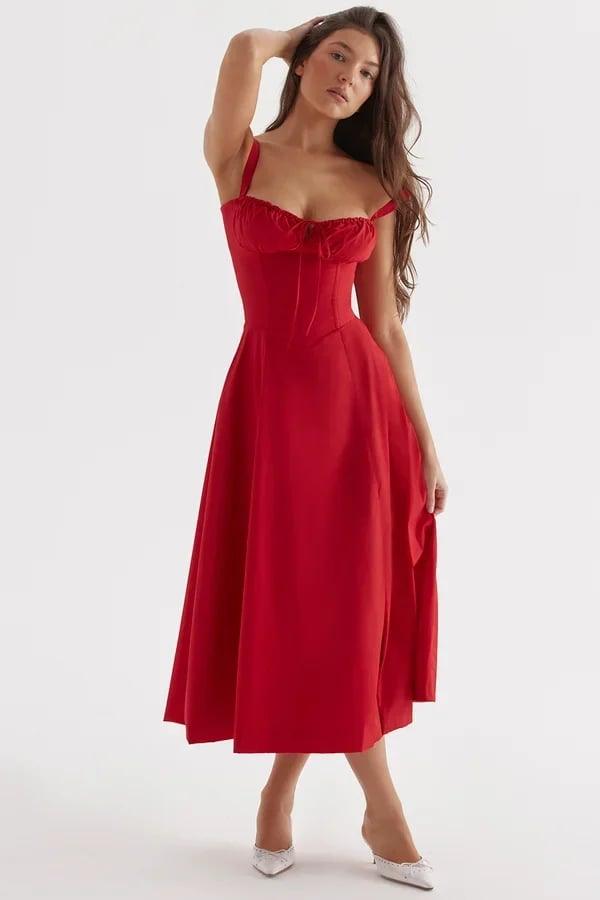 WW | Ärmellos Midi Korsettdress Sommerkleid