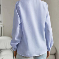 WW | Rüschen Lange Ärmel Gestreift Button up Damen Button up Hemden