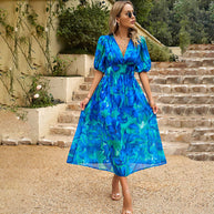 WW - Elegantes Midikleid mit V-Ausschnitt
