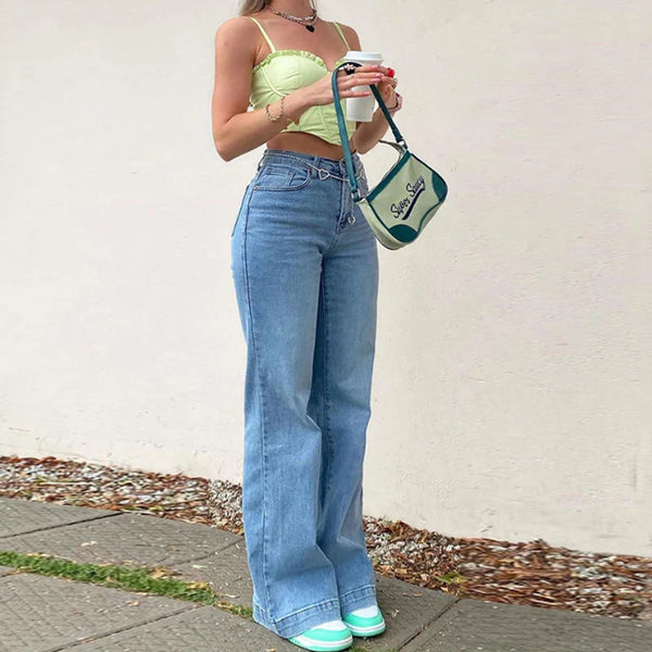 WOLFF - Sommer Damenjeans mit mittelhoher Taille