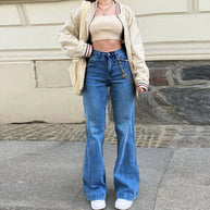 WW - Sommer Damenjeans mit mittelhoher Taille