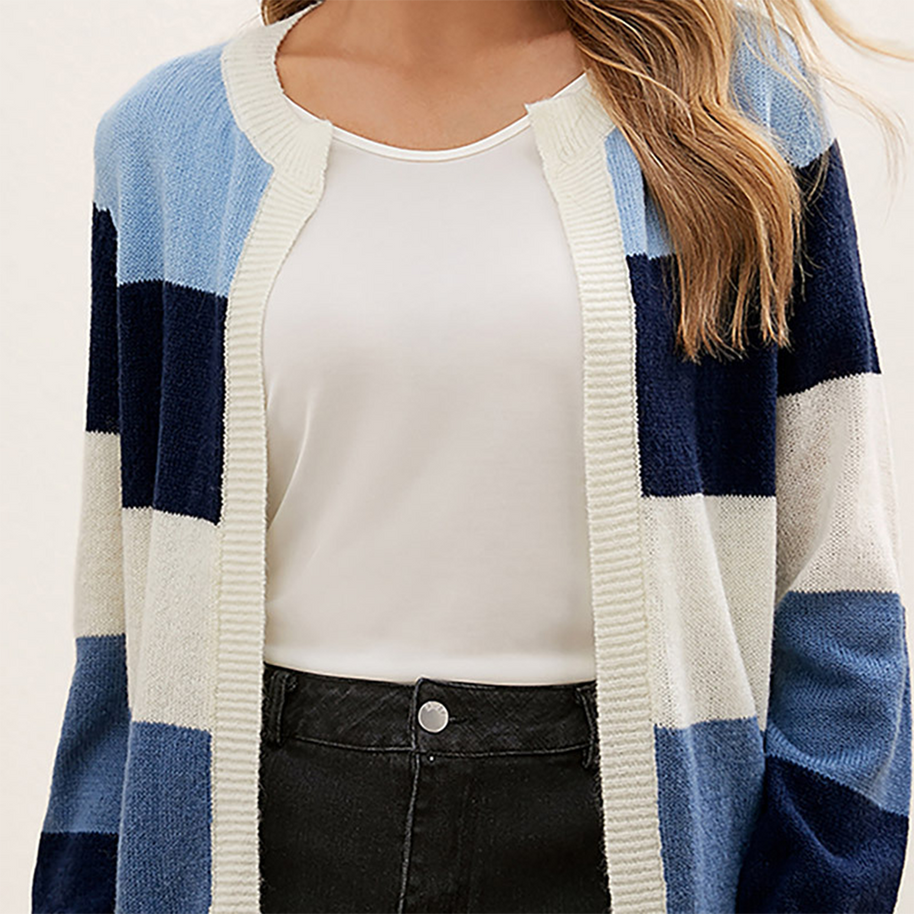 WW Bequemer Offener Cardigan: Mit Langen Ärmeln