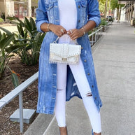 WW - Lange Damenjeansjacke