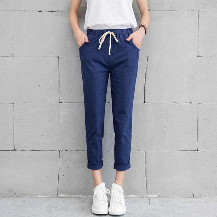 WW | Bequeme Damenhose in Schwarz, Khaki Und Blau