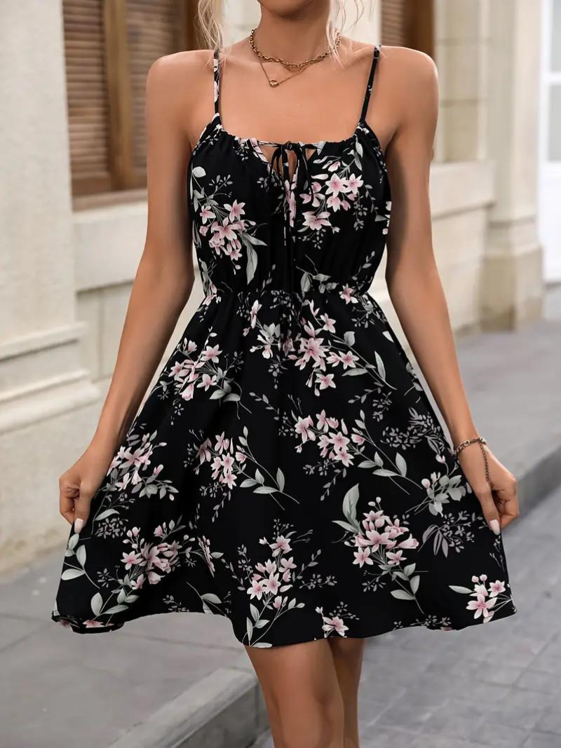 WW | Mini Spaghettiträger Sommerkleid Sonnenkleid