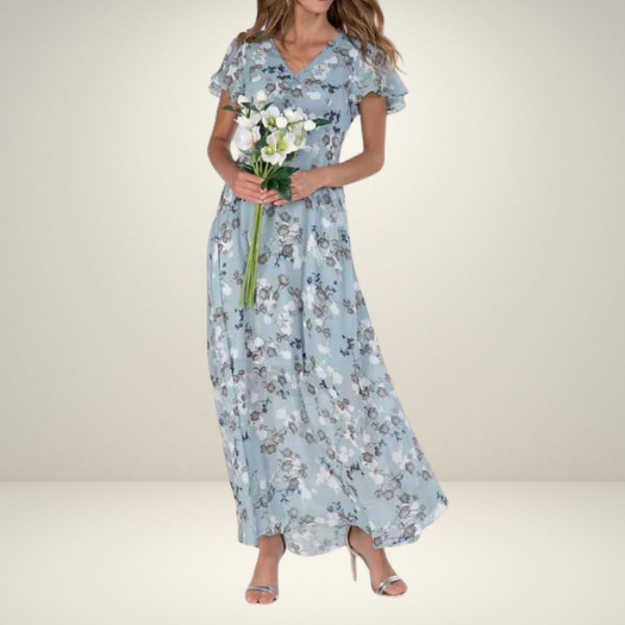 W&W Mode | Kleid Fließend Kurze Ärmel Maxikleid Sommerkleid