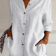 WW | Lange Ärmel Lockere Passform Button Up WW | Damenbekleidung