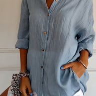WW | Lange Ärmel Lockere Passform Button Up WW | Damenbekleidung