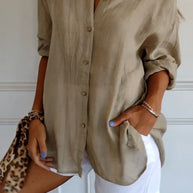 WW | Lange Ärmel Lockere Passform Button Up WW | Damenbekleidung