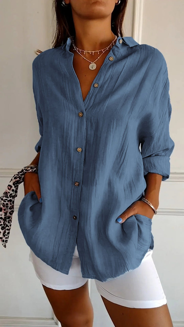 W&W Mode | Lange Ärmel Lockere Passform Button Up W&W Mode | Damenbekleidung