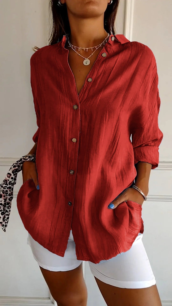 W&W Mode | Lange Ärmel Lockere Passform Button Up W&W Mode | Damenbekleidung