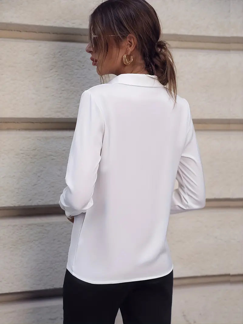 WW | mit Kragen Elegant Langarm Formelle Hemden Arbeitsblusen für Frauen