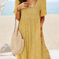 Elegantes Blumen-Midikleid für Frauen