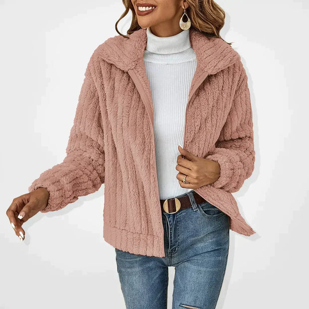 WW | Monochrome Casual Mantel mit Reißverschluss für Damen
