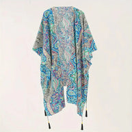 WW | Kimono, Paisley Druck, Offene Front, Bikini-Cover Up, Strand-Kimono