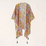 WW | Kimono, Paisley Druck, Offene Front, Bikini-Cover Up, Strand-Kimono