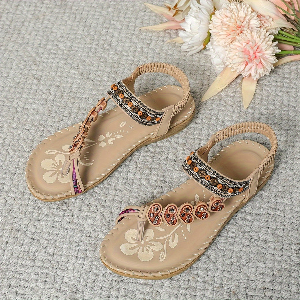 WW | Sandalen Flach Elastischer Knöchel Orthopädische Sandalen Damensandalen