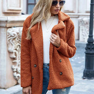 WW | Doppelt Knöpfbar Kurz Teddyjacke Winterjacke für Damen