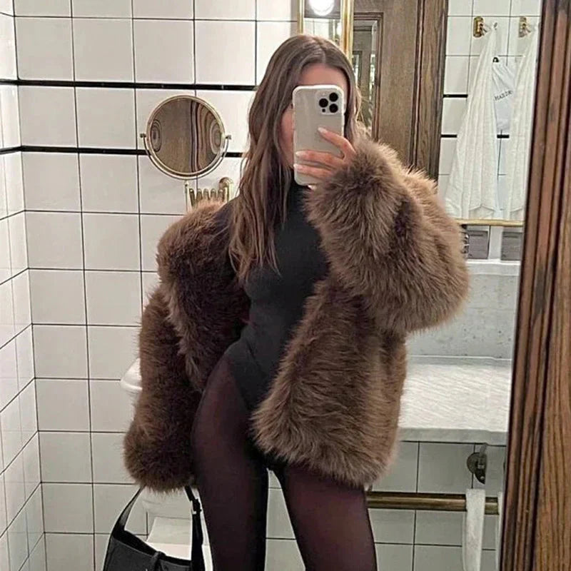 WW | Flauschige Damen Pelzjacken Damen