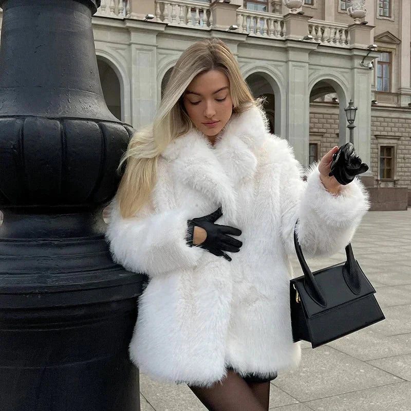 WW | Flauschige Damen Pelzjacken Damen