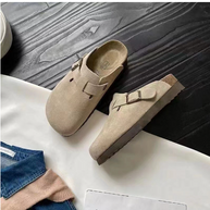 WW | Wildleder Schlupfclogs Mit Verstellbarer Schnalle
