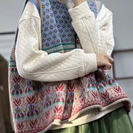 W&W - Übergroße Print-Wollstrickweste