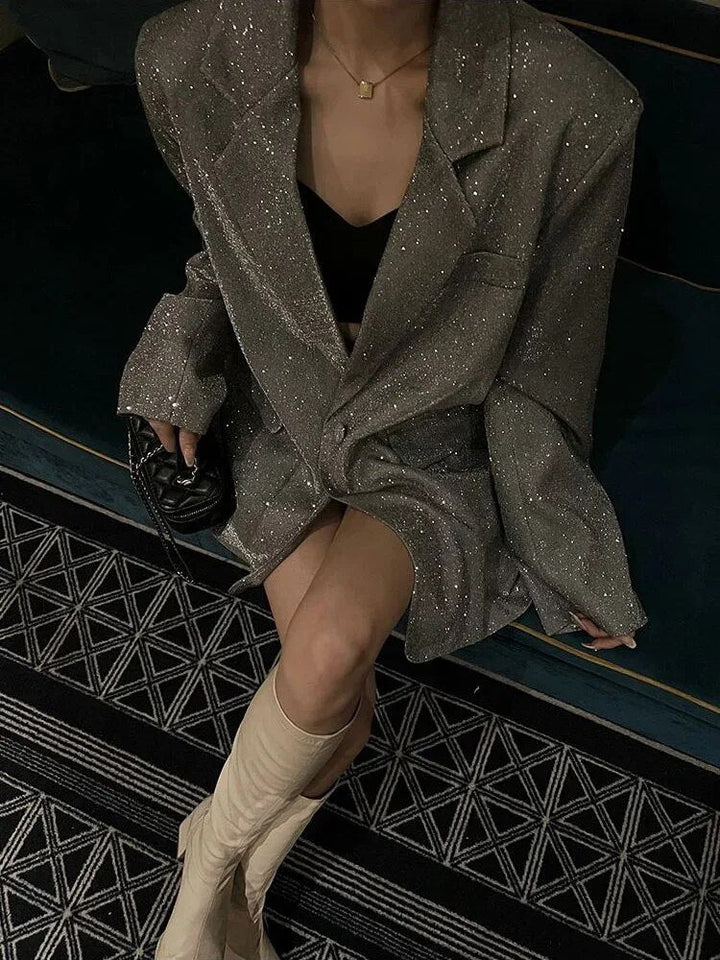 W&W Mode Glitzer-Blazerjacke