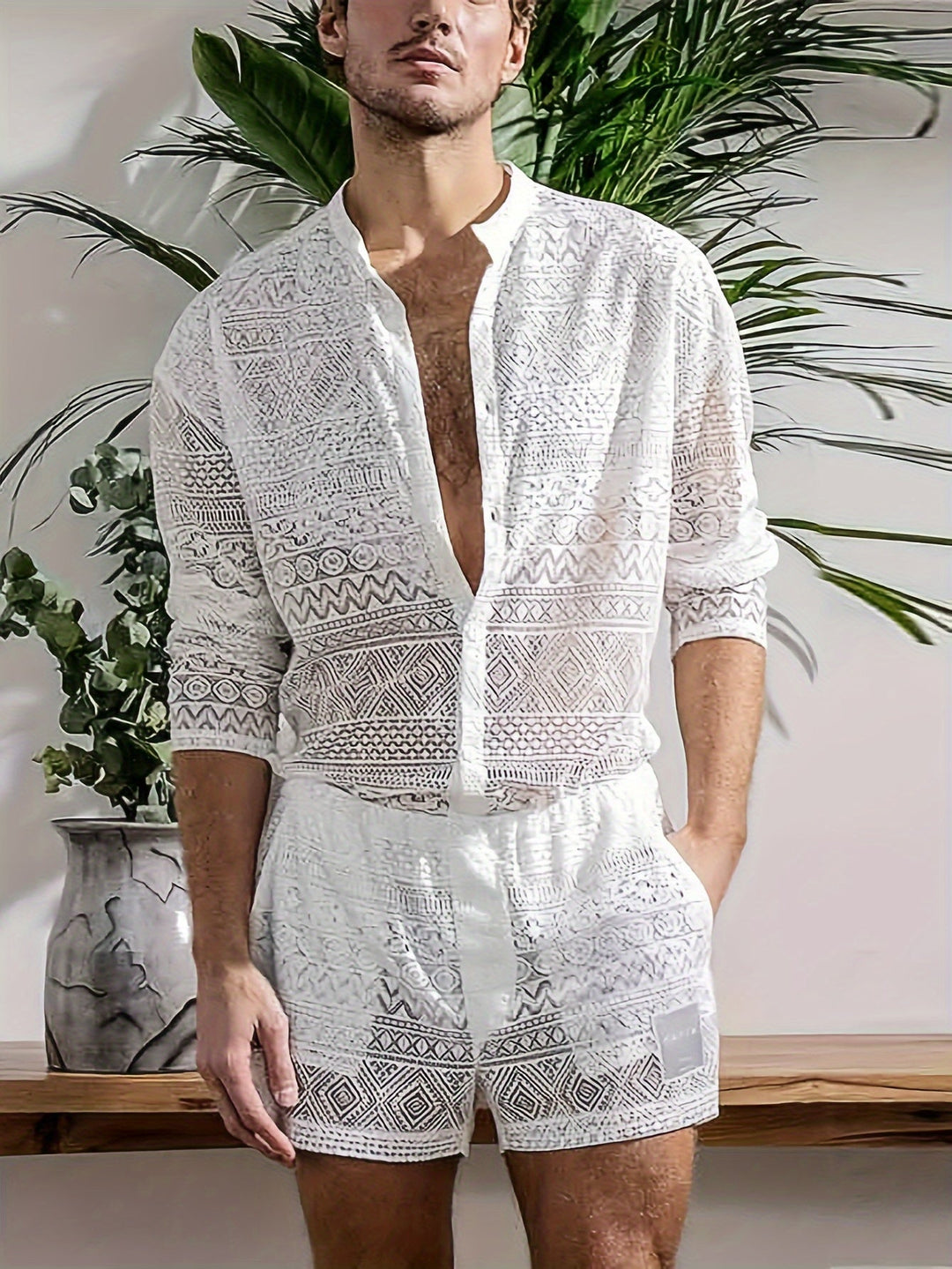 W&W Mode | Stilvolle Spitzen Satz Für Herren Perfekt Für Sommer & Strandpartys
