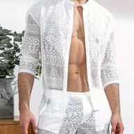 WW | Stilvolle Spitzen Satz Für Herren Perfekt Für Sommer & Strandpartys