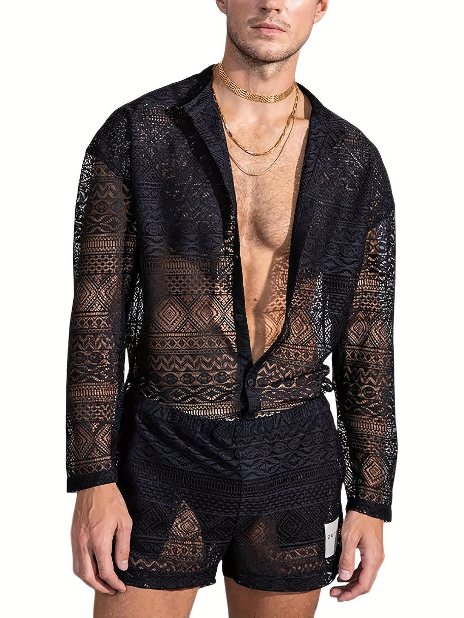 WW | Stilvolle Spitzen Satz Für Herren Perfekt Für Sommer & Strandpartys