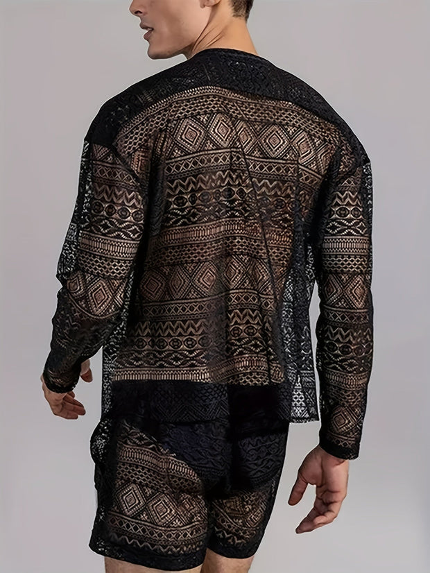 WW | Stilvolle Spitzen Satz Für Herren Perfekt Für Sommer & Strandpartys