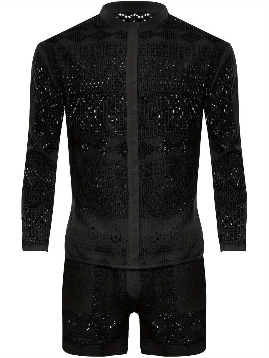 WW | Stilvolle Spitzen Satz Für Herren Perfekt Für Sommer & Strandpartys